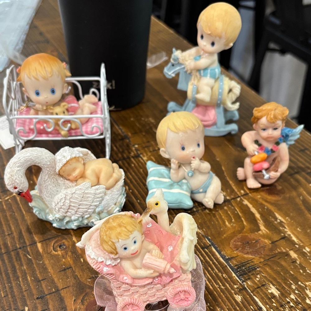 Adorable Vintage Baby Shower Figurines Set